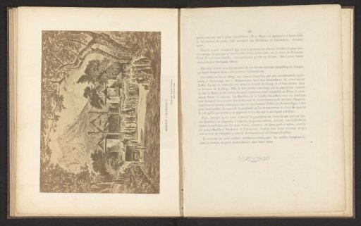 Photographic reproduction of a drawing of a reception in what is probably Châteauroux after the unveiling ceremony of the statue of Charles-François de Ladoucette by Jean Marcellin in Gap