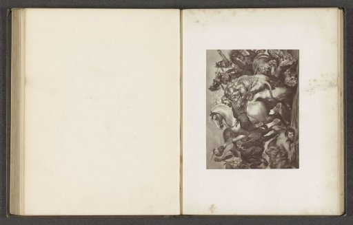 Photographic reproduction of a print, depicting a lion hunt