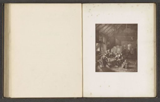 Photographic reproduction of a print after a painting, depicting an interior of an inn