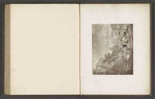 Photographic reproduction of a painting, depicting a group crossing a river