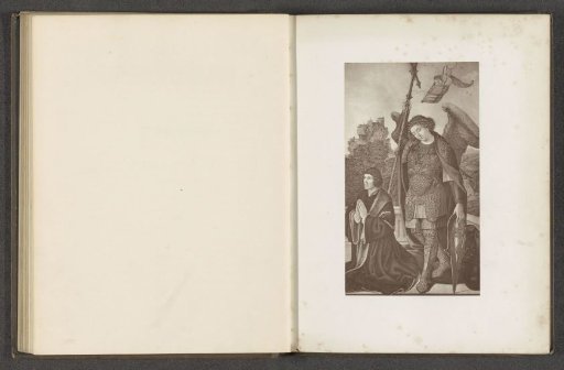 Photographic reproduction of a print after a painting, depicting the Archangel Michael