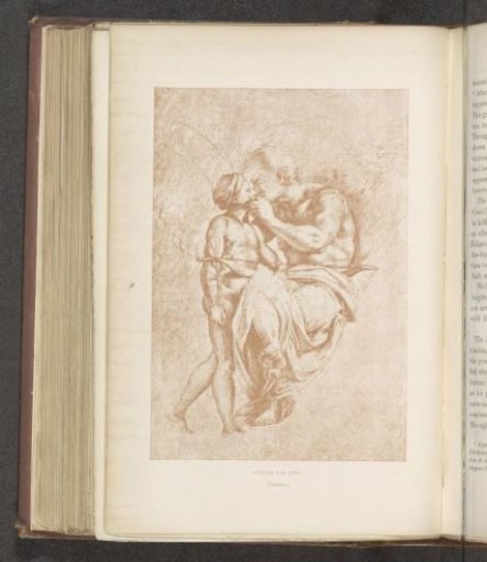 Photographic reproduction of a drawing depicting Jupiter and Ganymedes