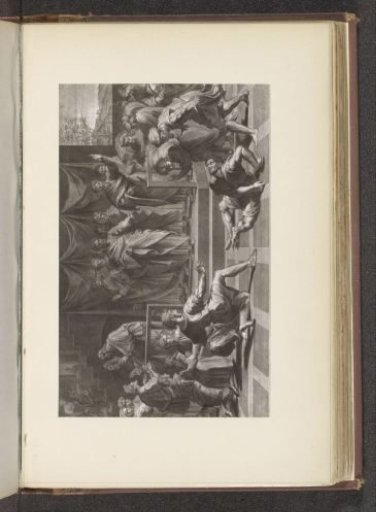 Photographic reproduction of a print, depicting the death of Ananias