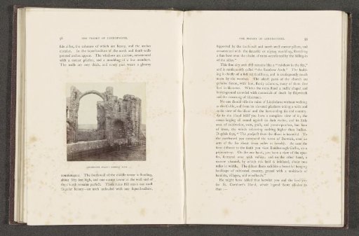 View of an arch of the ruin of Lindisfarne Abbey