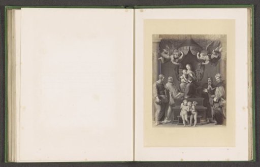 Photographic reproduction of a print by Posella of the Madonna del Baldacchino by Raphael