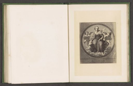 Photographic reproduction of a print of the allegory of theology in the Stanza della Segnatura by Raphael