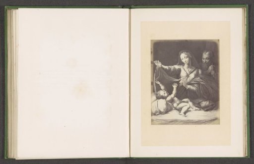 Photographic reproduction of a print by Richomme of the Madonna del Velo by Raphael