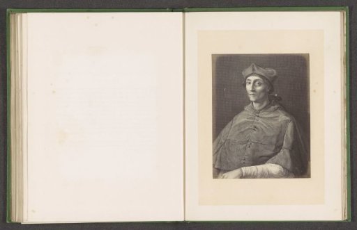 Photographic reproduction of a print by Ludwig Gruner of a portrait of Cardinal Bibbiena by Raphael