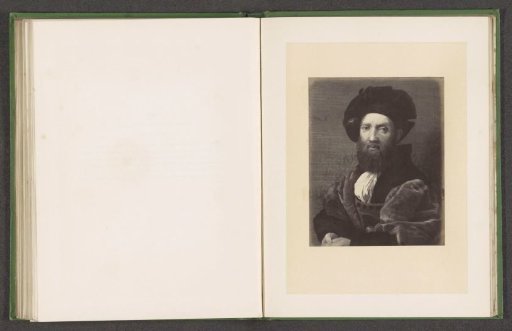 Photographic reproduction of a print by Edelinck of a portrait of Baldassarre Castiglione by Raphael