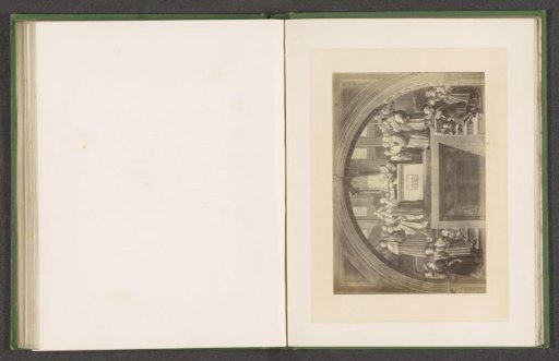 Photographic reproduction of an engraving by A. Fabri of a fresco with the Oath of Pope Leo III by Raphael