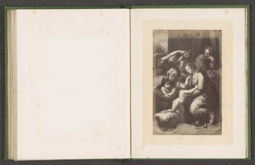 Photographic reproduction of an engraving by Richomme of the Sacra Famiglia di Francesco I by Raphael