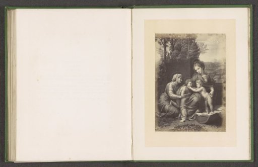 Photographic reproduction of an engraving by B. Desnoyers of the Vierge au berceau by Raphael