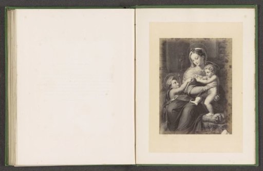 Photographic reproduction of an engraving by François Forster of the Madonna della Rosa by Raphael