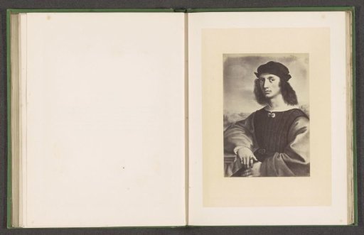 Photographic reproduction of a drawing of the portrait of Agnolo Doni by Raphael