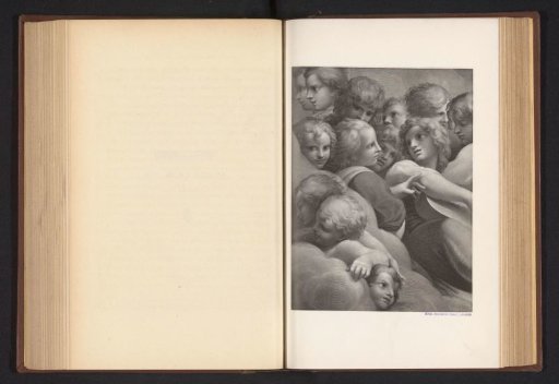 Photographic reproduction of a print after a painting, depicting a choir of angels