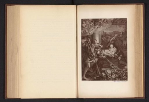 Photographic reproduction of a print after a painting, depicting the Adoration of the Shepherds