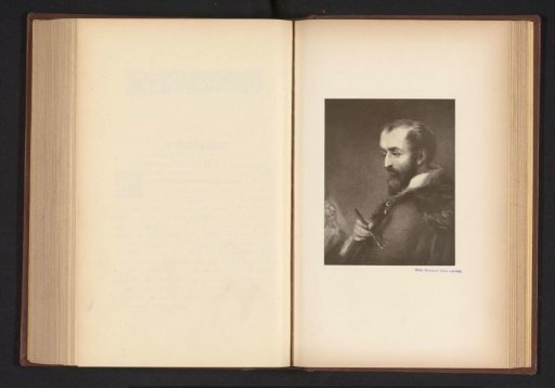 Photographic reproduction of a print after a painting, depicting a portrait of Correggio