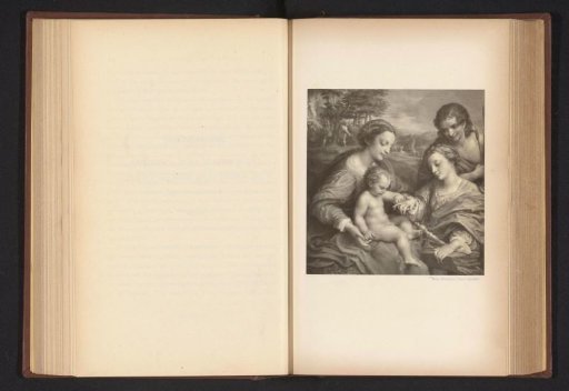 Print reproduction after a painting depicting the mystic marriage of Saint Catherine of Alexandria