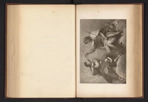 Photographic reproduction of a print after a painting, depicting Christ crowning Mary