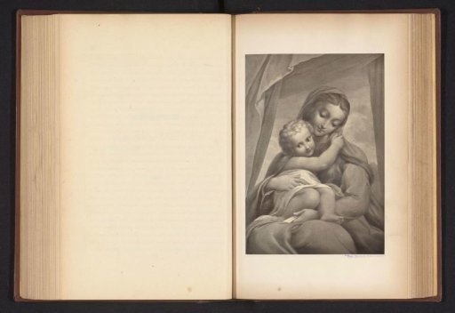 Photographic reproduction of a print after a fresco, depicting Mary with Child