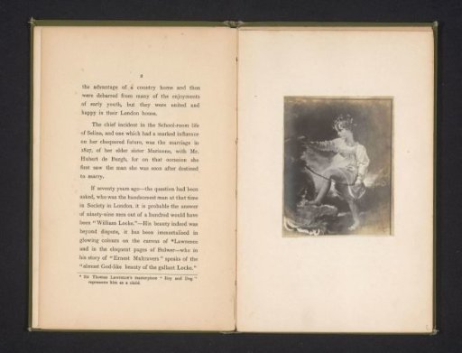Photographic reproduction of a painting, depicting a boy with a dog