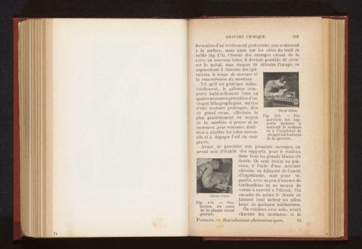 Man preparing a plate for printing a photomechanical print