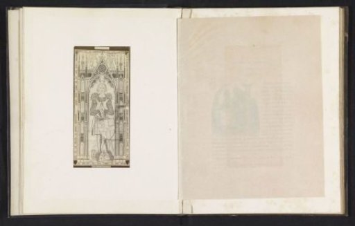 Photographic Reproduction of a Stamp Based on a Tombstone of Mathieu de Varennes in a Church in Menneval