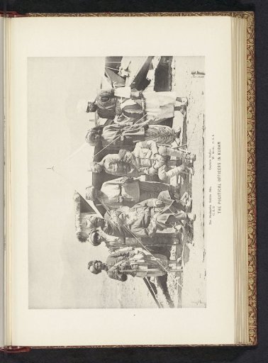 Group portrait of Sultan Jan, Captain Dallas and officers in the Kurram Valley, Khyber Pakhtunkhwa, Pakistan