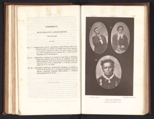 Three portraits of people suffering from megalomania