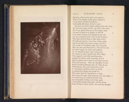 Photographic reproduction of a print, depicting the fall of Satan