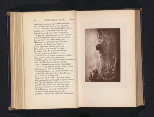 Photographic reproduction of a print depicting Adam and Eve praying in Paradise