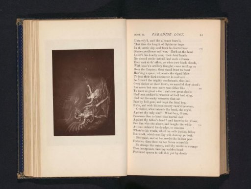 Photographic reproduction of a print depicting Sin interposing between Satan and Death