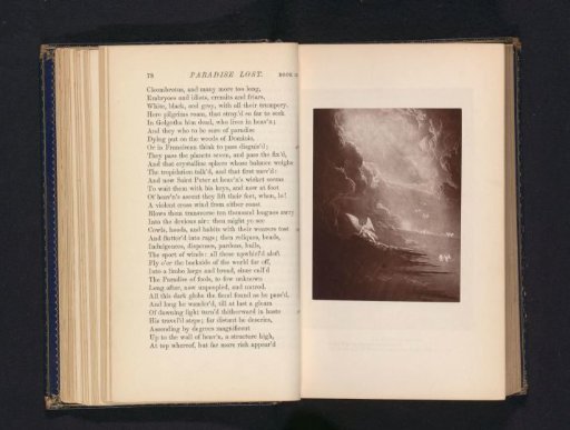 Photographic reproduction of a print depicting Satan before the gates of Heaven