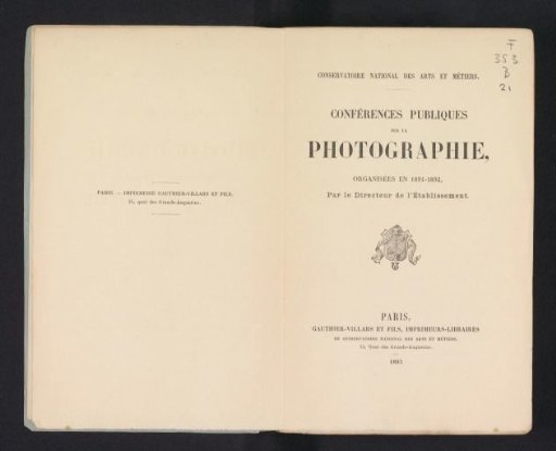 Public lectures on photography, organized in 1891-1892