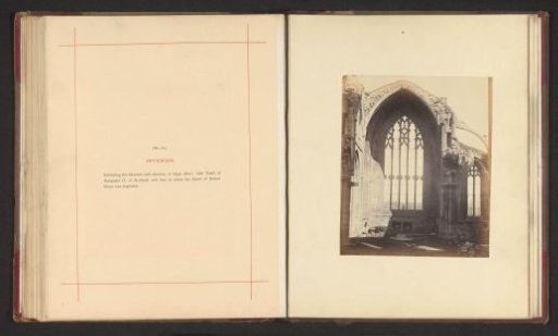 View of a window of the ruins of Melrose Abbey