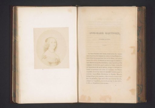 Photographic reproduction of a portrait of Anne Marie Martinozzi
