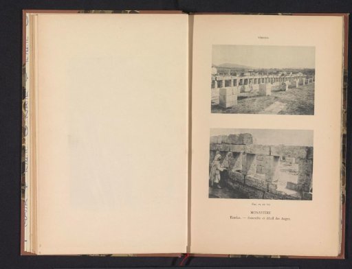 Two views of the ruins of the stables of a Roman monastery in Tébessa