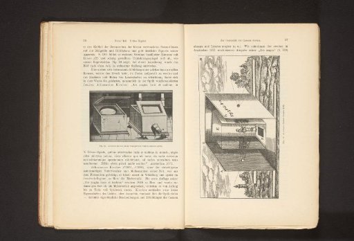 Photographic reproduction of a print depicting a portable camera obscura