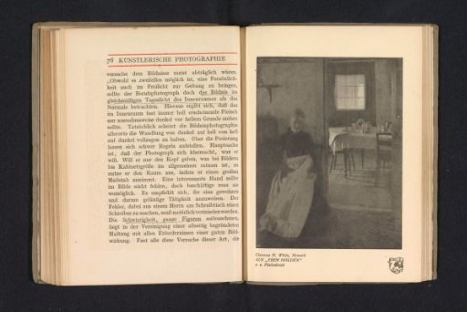 Photographic reproduction of a photograph by Clarence Hudson White, depicting an interior of a house with a woman on a chair