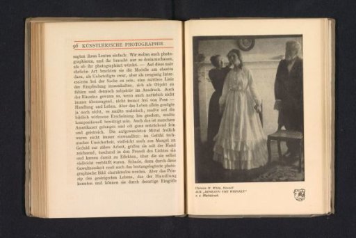 Photographic reproduction of a photograph by Clarence Hudson White, depicting a woman being dressed