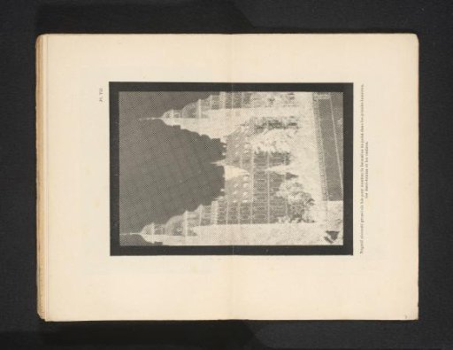 Photoreproduction of an enlarged negative image of a building
