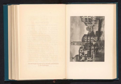 Photographic reproduction of a print depicting a view of the Grand Canal in Venice, with San Geremia in the background