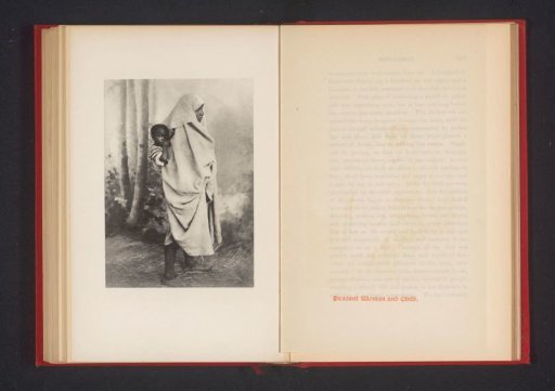Portrait of an unknown woman with a child on her back