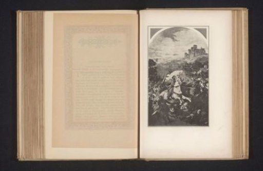 Photographic reproduction of a painting of Saint James the Greater appearing during the Battle of Clavijo