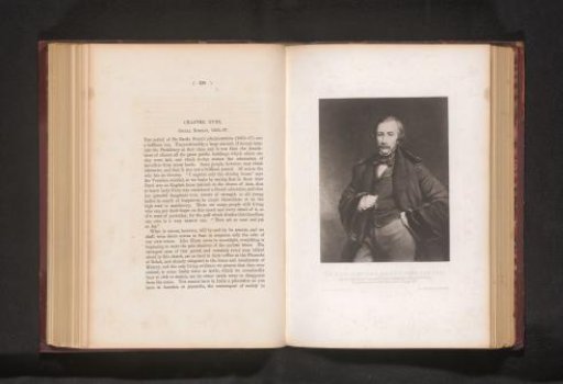 Photo reproduction of a print after a painting, depicting a portrait of Henry Bartle Frere