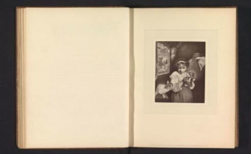 Photographic reproduction of a print after the painting Muscipula, a girl with a mousetrap, by Joshua Reynolds