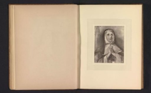 Photographic reproduction of an engraving after a painting of a nun by William Boxall