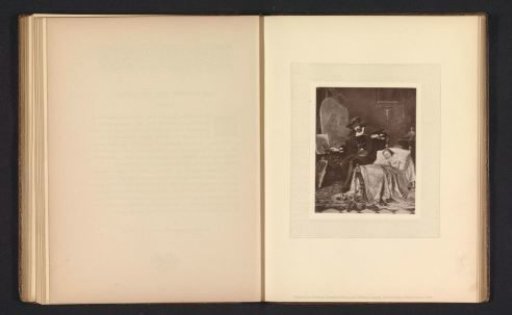 Photographic reproduction of a print after a painting of Jan Gossaert and his child by G. Stever
