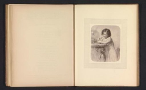 Photographic reproduction of a print after a painting of a girl wanting to lick her finger by Fritz Zuber-Buhler