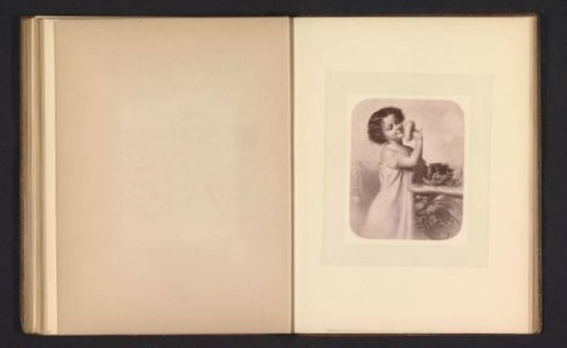 Photographic reproduction of a print after a painting of a girl with a powder puff by Fritz Zuber-Buhler